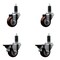 Service Caster 3'' Maroon Poly Wheel Swivel 1-1/4'' Expanding Stem Caster Set 2 Brakes, 4PK SCC-EX20S314-PPUB-MRN-2-PLB-2-114 - alternate 1
